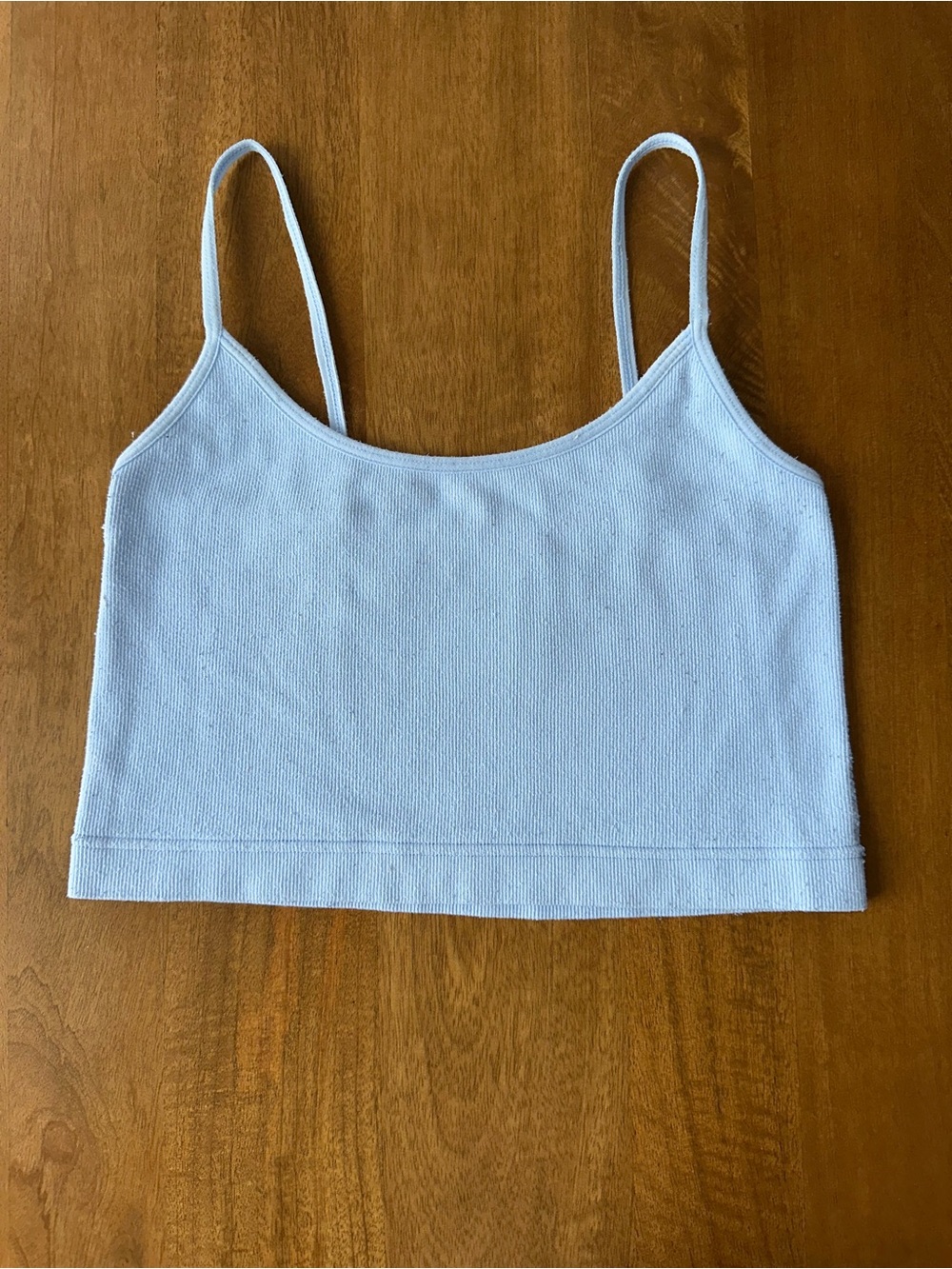 Light Blue Ribbed Cropped Cami Tank - Garage
